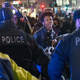 Demonstrators clash with police during a protest following the release of a video showing Chicago Police Officer Jason Van Dyke shooting and killing Laquan McDonald on Nov. 24, 2015, in Chicago.
Scott Olson/Getty Images